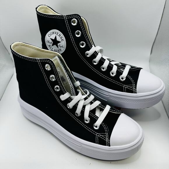 Converse Chuck Taylor All Star High Move Black White Size 8 WOMENS 568497C - Picture 2 of 7